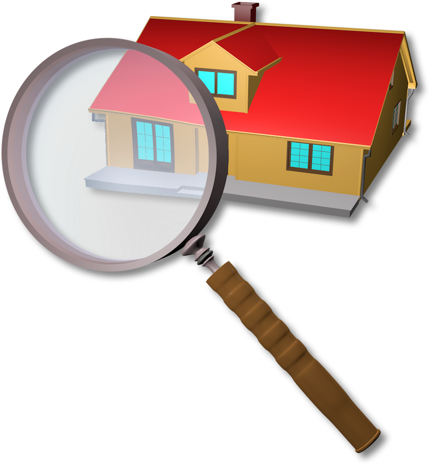 Magnifying Glass Over a House